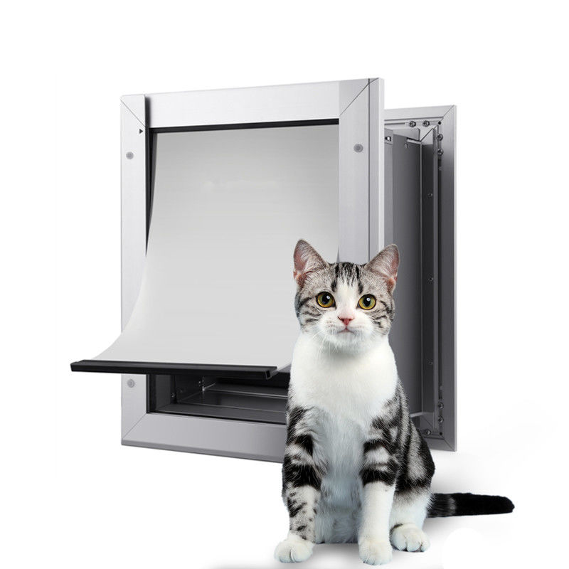 ISO9001 PET ปลอดภัย อลูมิเนียม เปิดประตู PET ปิด 4 ด้าน ปิดด้วยแม่เหล็ก ปิดประตูสุนัข